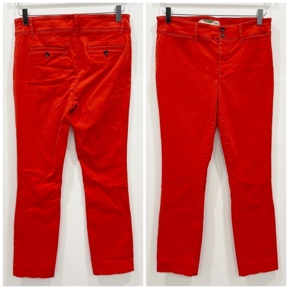 Anthropologie Pants - By Anthropologie Cotton Blend Washed Red Cropped Ankle Pants 6